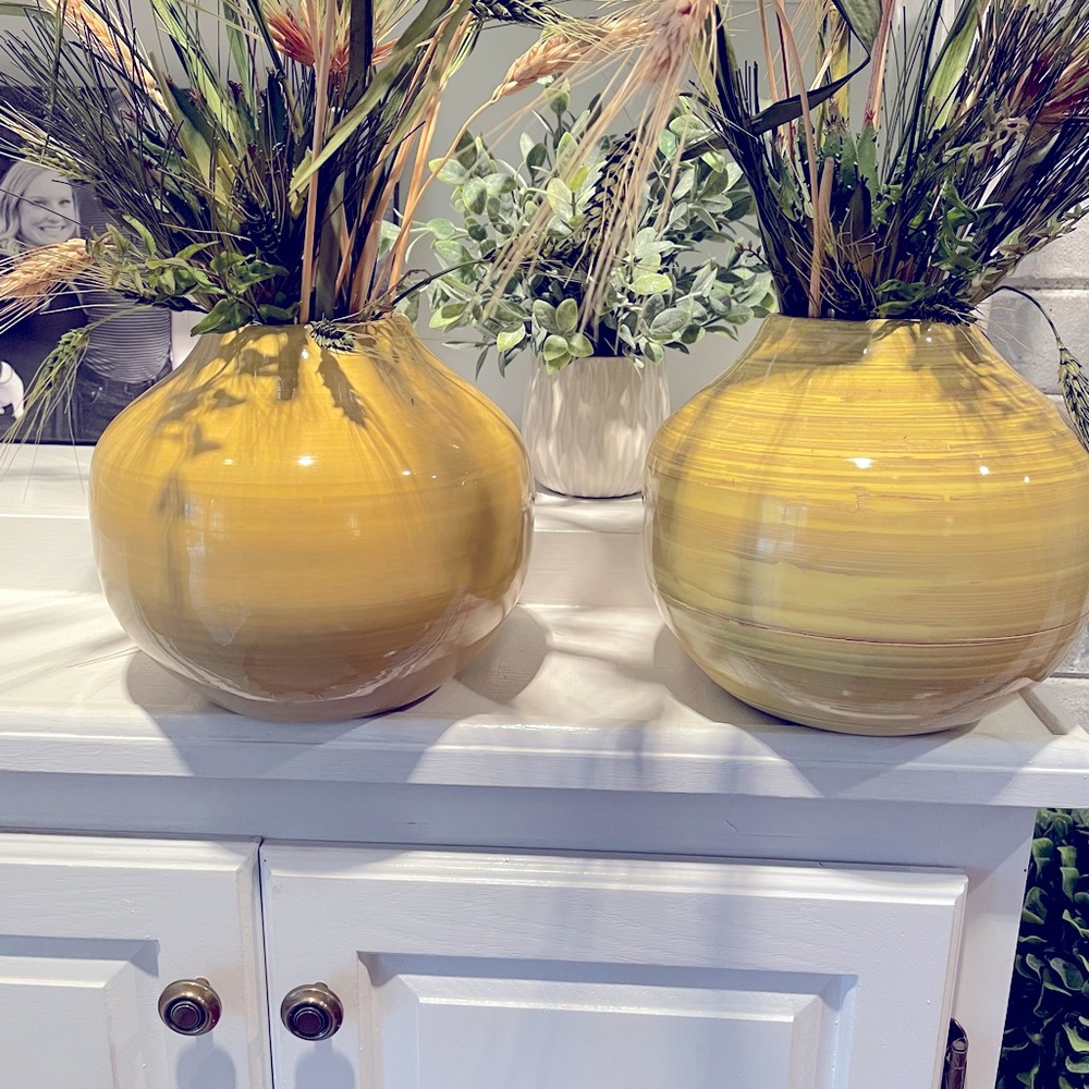 Laura Park Yellow Bamboo Planter (2)